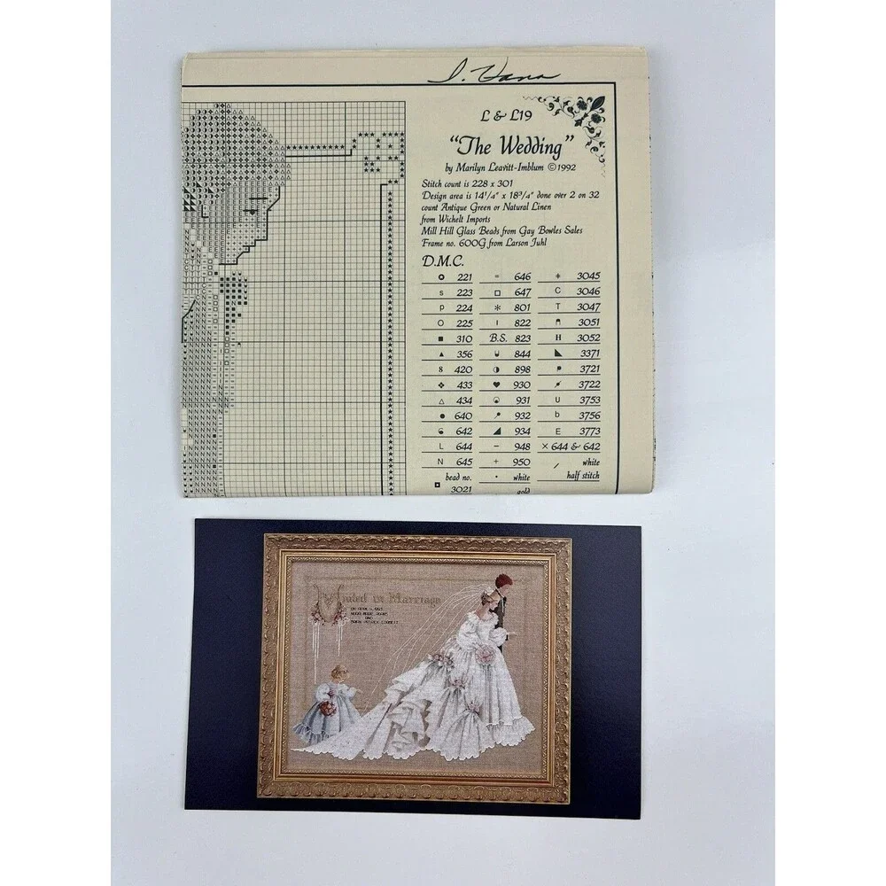 Vintage Lavender & Lace The Wedding Stitch Chart Pattern Marilyn Leavitt-Imblum